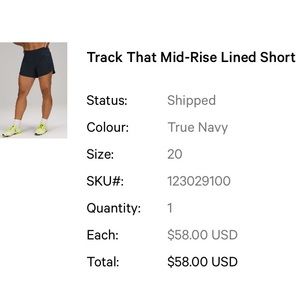 Lululemon track that navy shorts 5”
